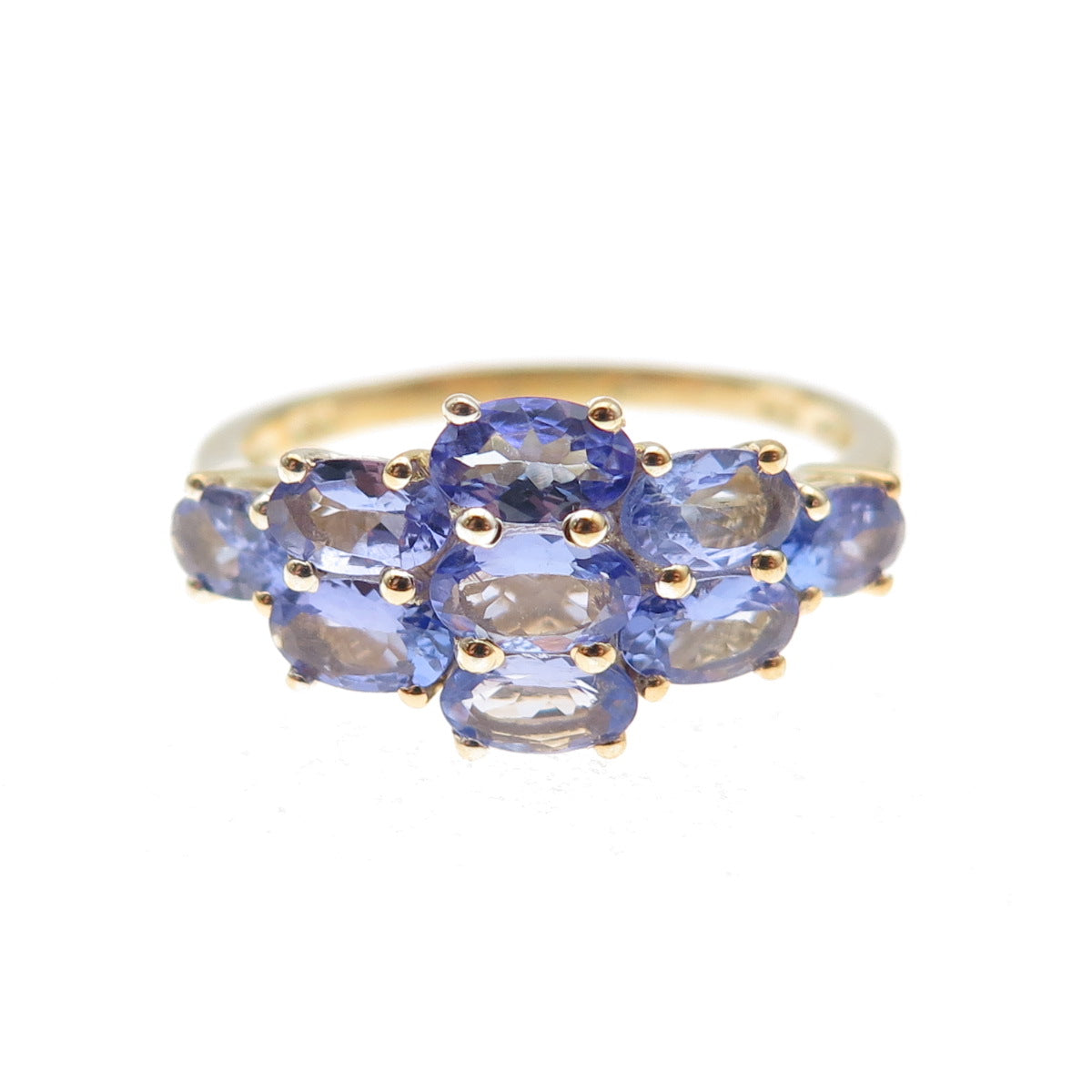 Chuck Clemency 925 Sterling Silver Gold Plated Real Tanzanite Ring Size 8