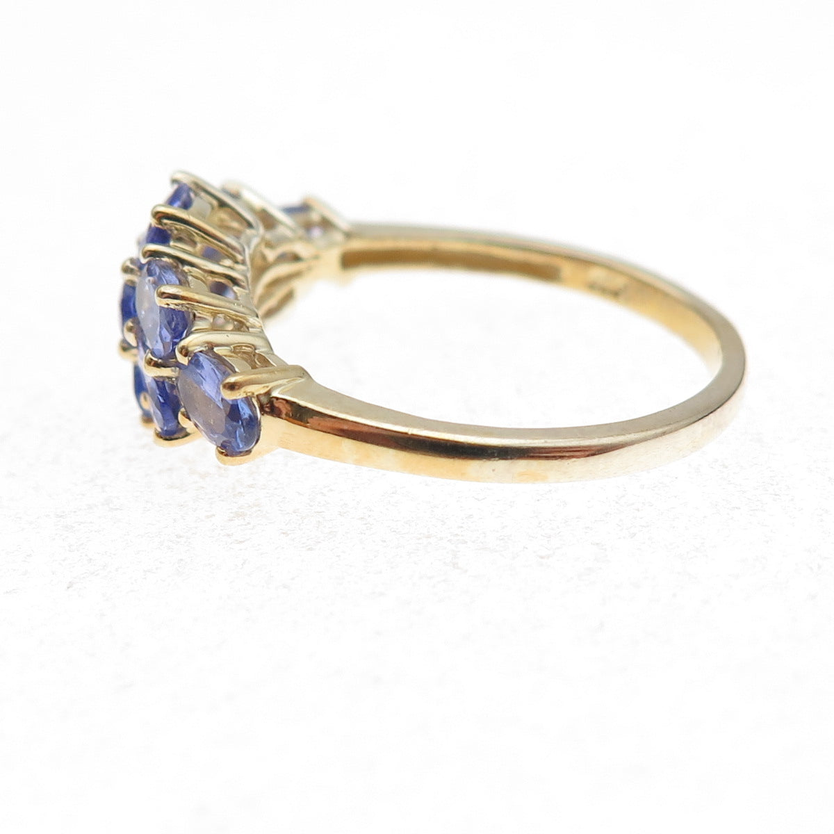 Chuck Clemency 925 Sterling Silver Gold Plated Real Tanzanite Ring Size 8