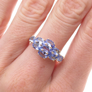 Chuck Clemency 925 Sterling Silver Gold Plated Real Tanzanite Ring Size 8