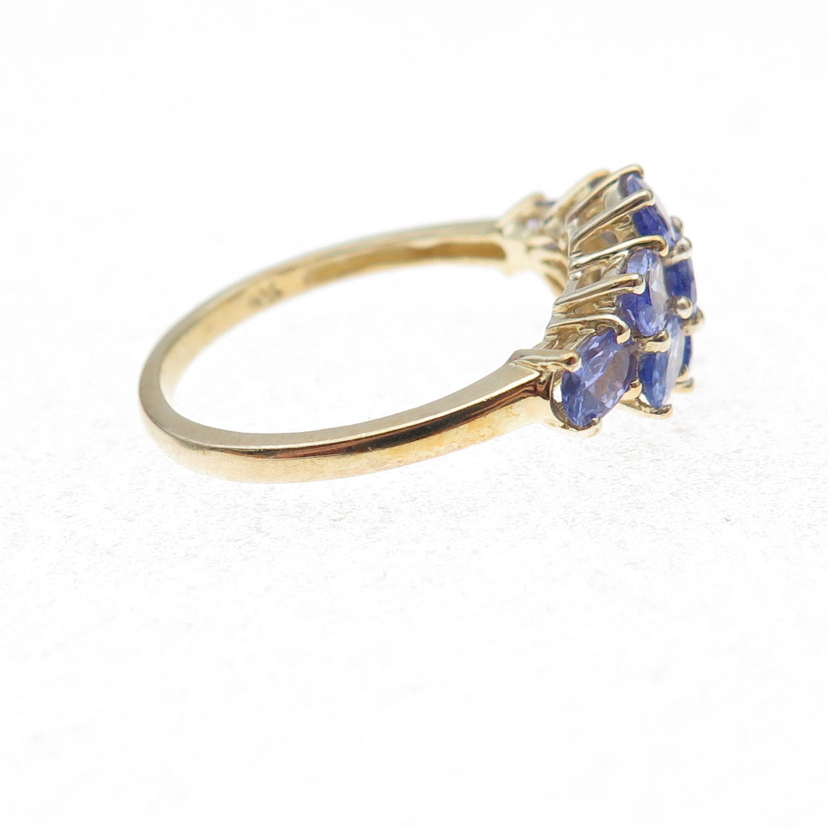Chuck Clemency 925 Sterling Silver Gold Plated Real Tanzanite Ring Size 8