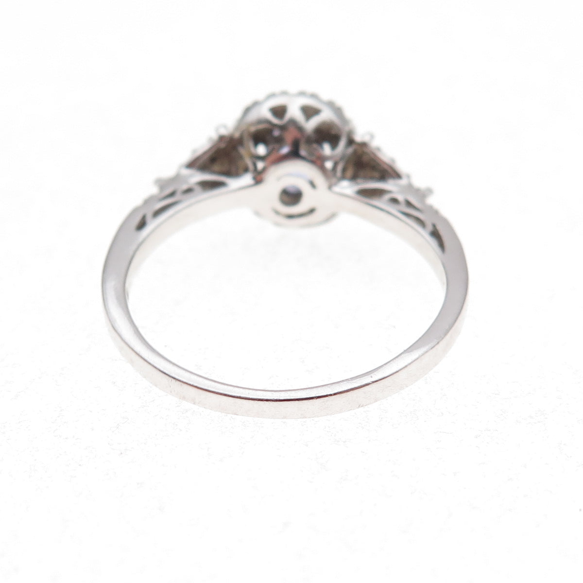 925 Sterling Silver Real Tanzanite & White Topaz Ring Size 8