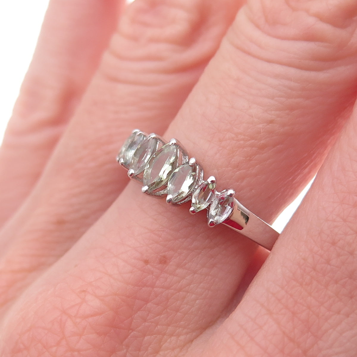 Chuck Clemency 925 Sterling Silver Real Green Amethyst Ring Size 8.25