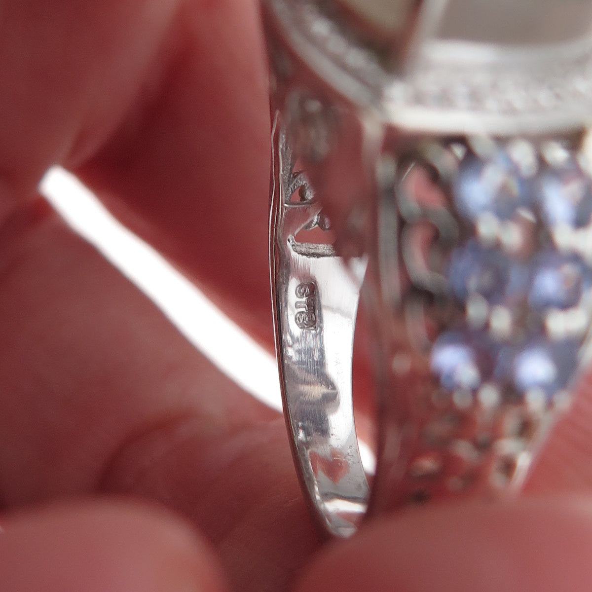 Chuck Clemency 925 Sterling Silver Real Diamond Druzy & Tanzanite Ring Size 8