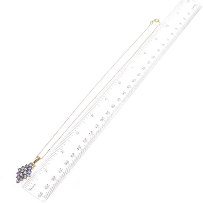 Chuck Clemency 925 Sterling Silver Gold Plated Real Tanzanite Chain Necklace 18"
