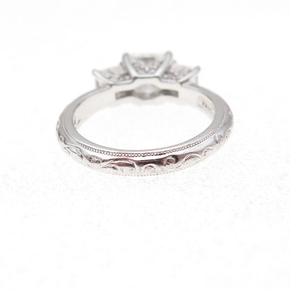 Tacori 925 Sterling Silver Princess-Cut C Z Engagement Ring Size 5.25