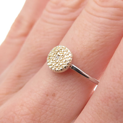 Chuck Clemency 925 Sterling Silver 2-Tone Real Diamond Accent Ring Size 8.25