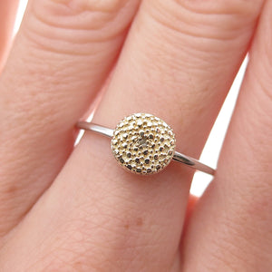 Chuck Clemency 925 Sterling Silver 2-Tone Real Diamond Accent Ring Size 8.25