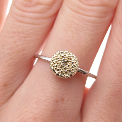 Chuck Clemency 925 Sterling Silver 2-Tone Real Diamond Accent Ring Size 8.25