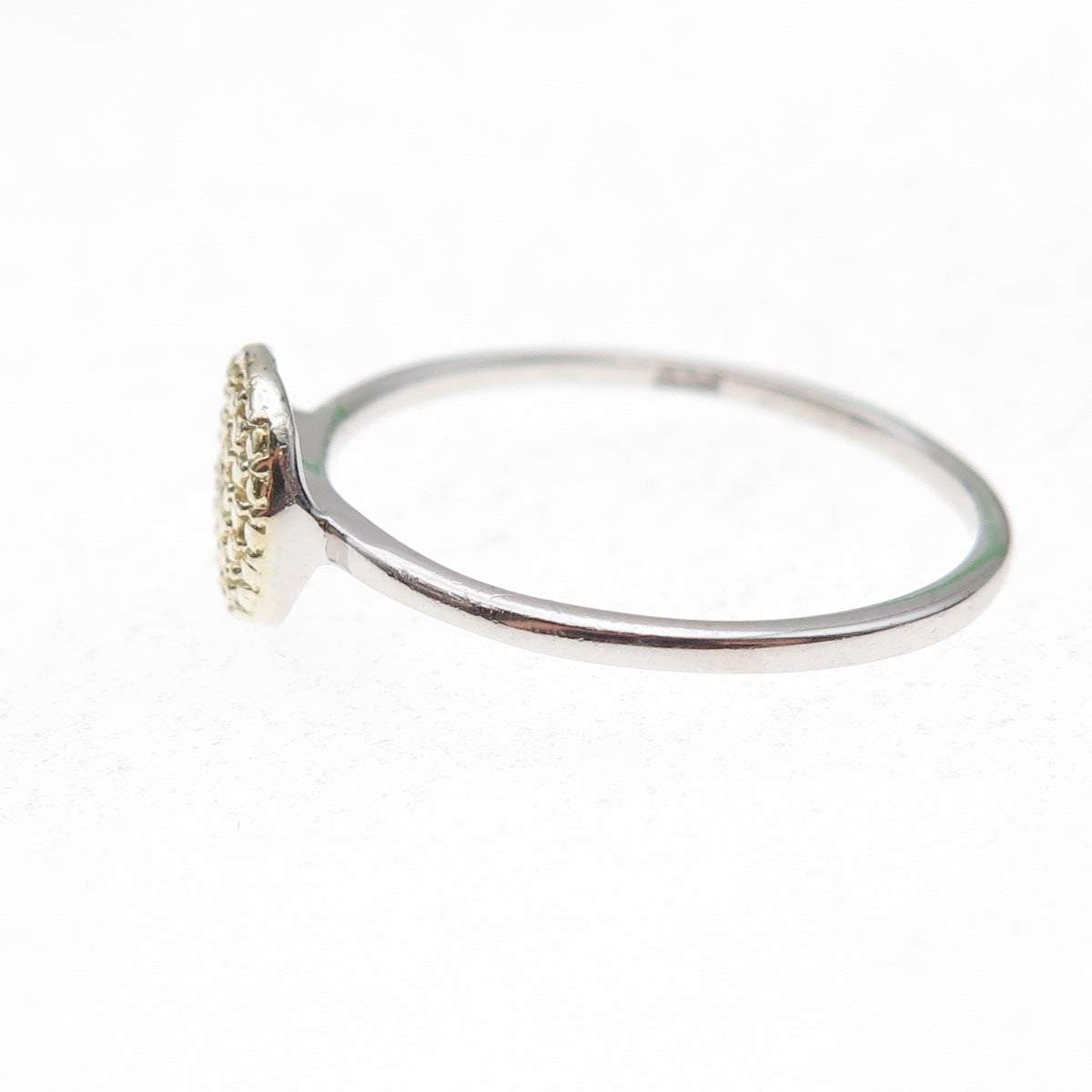 Chuck Clemency 925 Sterling Silver 2-Tone Real Diamond Accent Ring Size 8.25