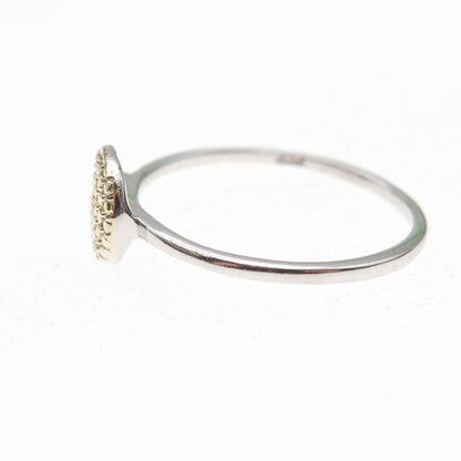 Chuck Clemency 925 Sterling Silver 2-Tone Real Diamond Accent Ring Size 8.25