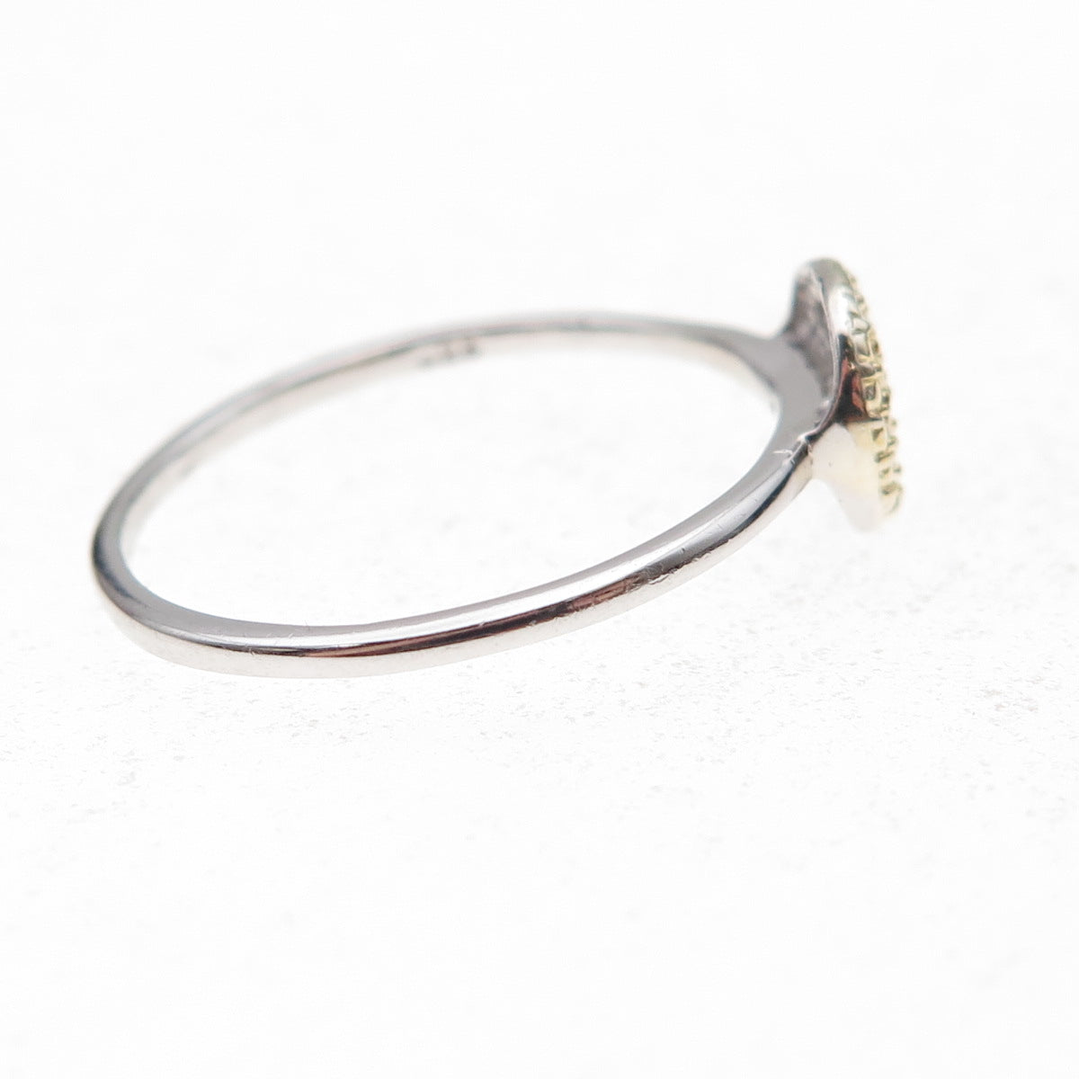 Chuck Clemency 925 Sterling Silver 2-Tone Real Diamond Accent Ring Size 8.25