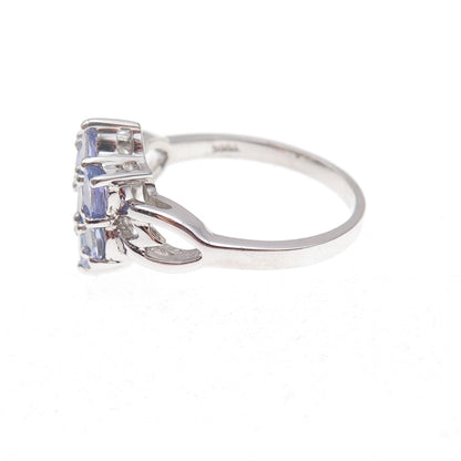 925 Sterling Silver Real Oval-Cut Tanzanite Ring Size 8