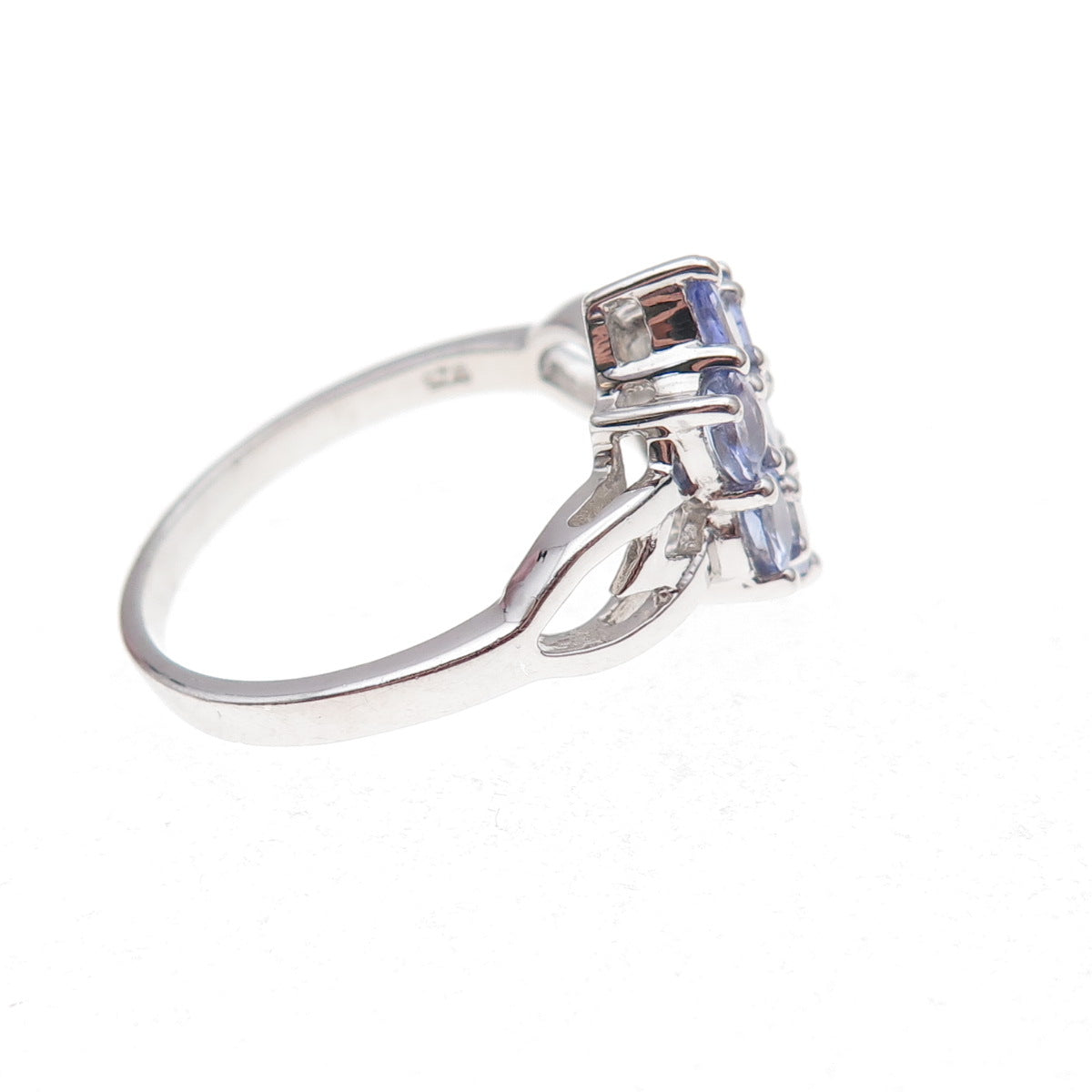 925 Sterling Silver Real Oval-Cut Tanzanite Ring Size 8