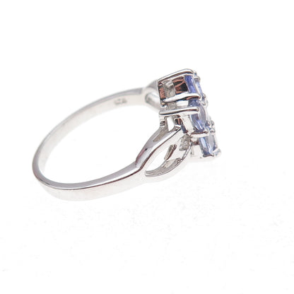 925 Sterling Silver Real Oval-Cut Tanzanite Ring Size 8