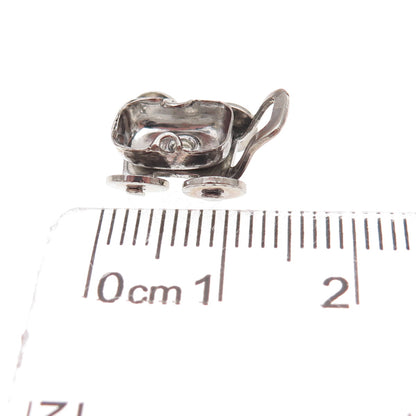 Paye & Baker 925 Sterling Silver Antique Art Deco Baby Carriage 3D Charm Pendant