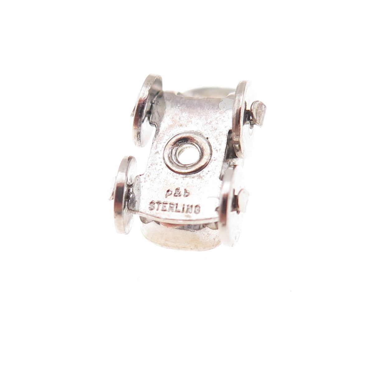 Paye & Baker 925 Sterling Silver Antique Art Deco Baby Carriage 3D Charm Pendant