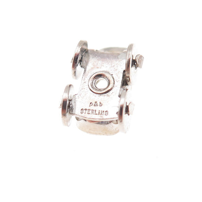 Paye & Baker 925 Sterling Silver Antique Art Deco Baby Carriage 3D Charm Pendant