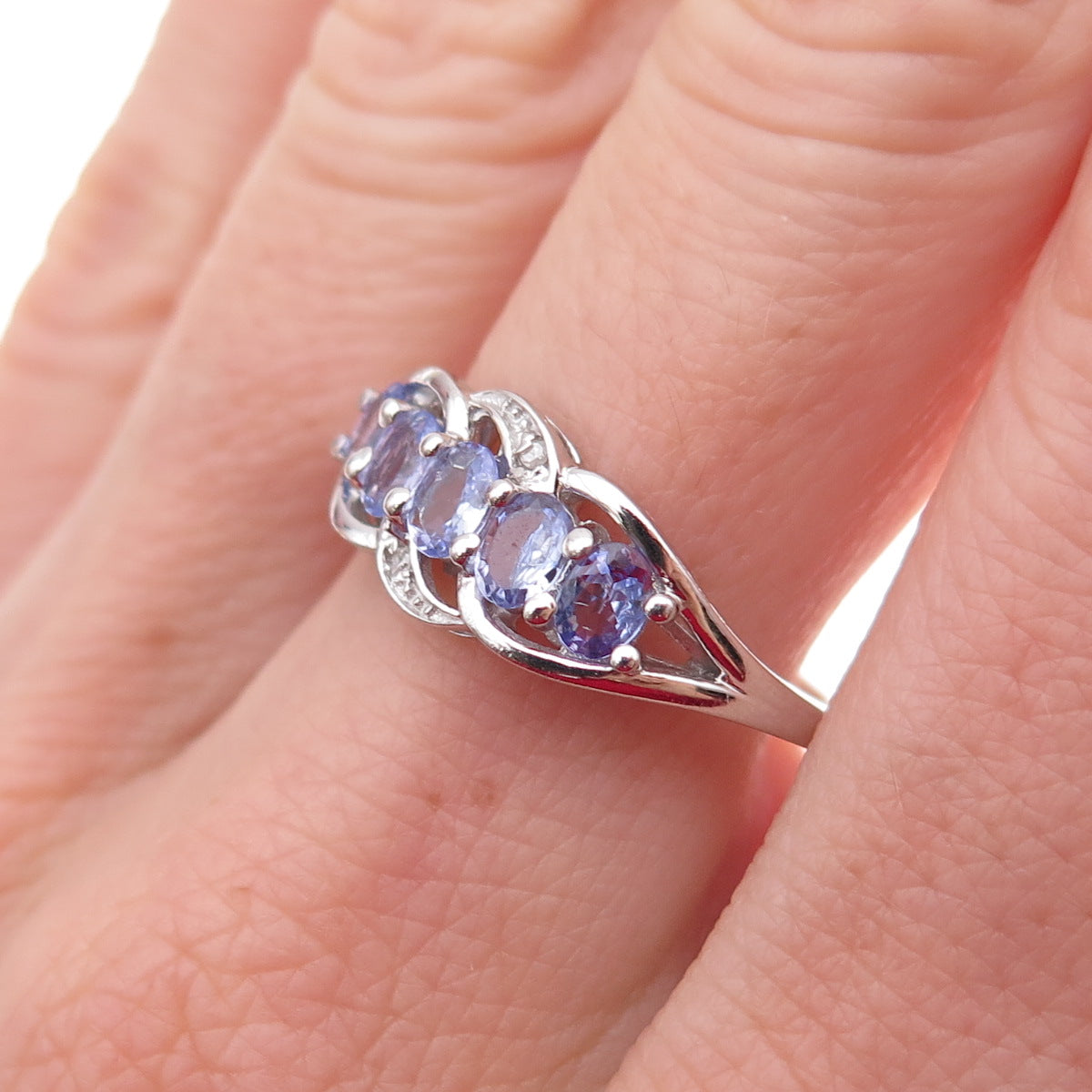 Chuck Clemency 925 Sterling Silver Real Diamond & Tanzanite Ring Size 8.25