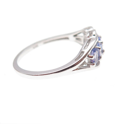 Chuck Clemency 925 Sterling Silver Real Diamond & Tanzanite Ring Size 8.25