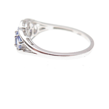 Chuck Clemency 925 Sterling Silver Real Diamond & Tanzanite Ring Size 8.25