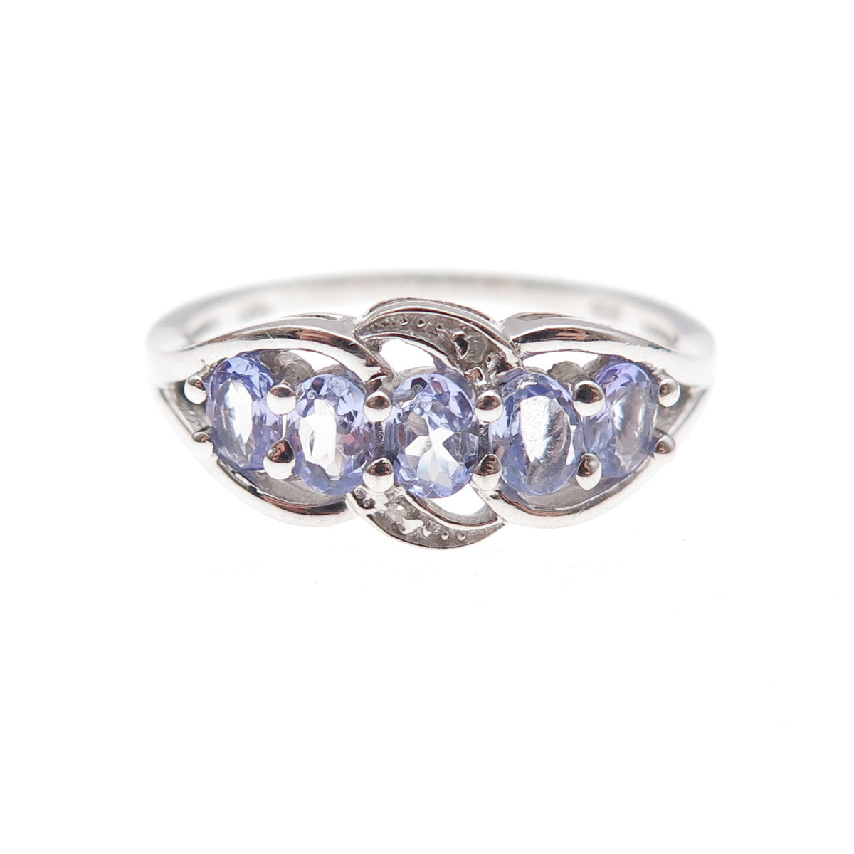 Chuck Clemency 925 Sterling Silver Real Diamond & Tanzanite Ring Size 8.25