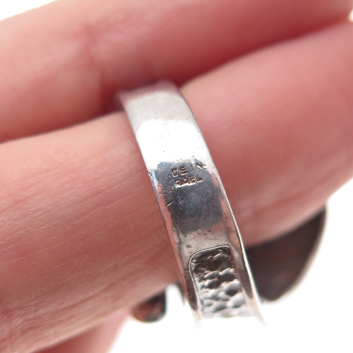 925 Sterling Silver Vintage Israel Real Eilat Modernist Adjustable Ring Size 6