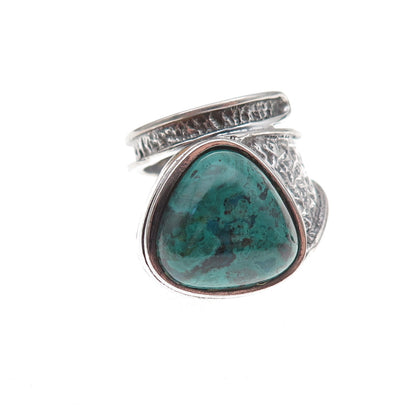 925 Sterling Silver Vintage Israel Real Eilat Modernist Adjustable Ring Size 6