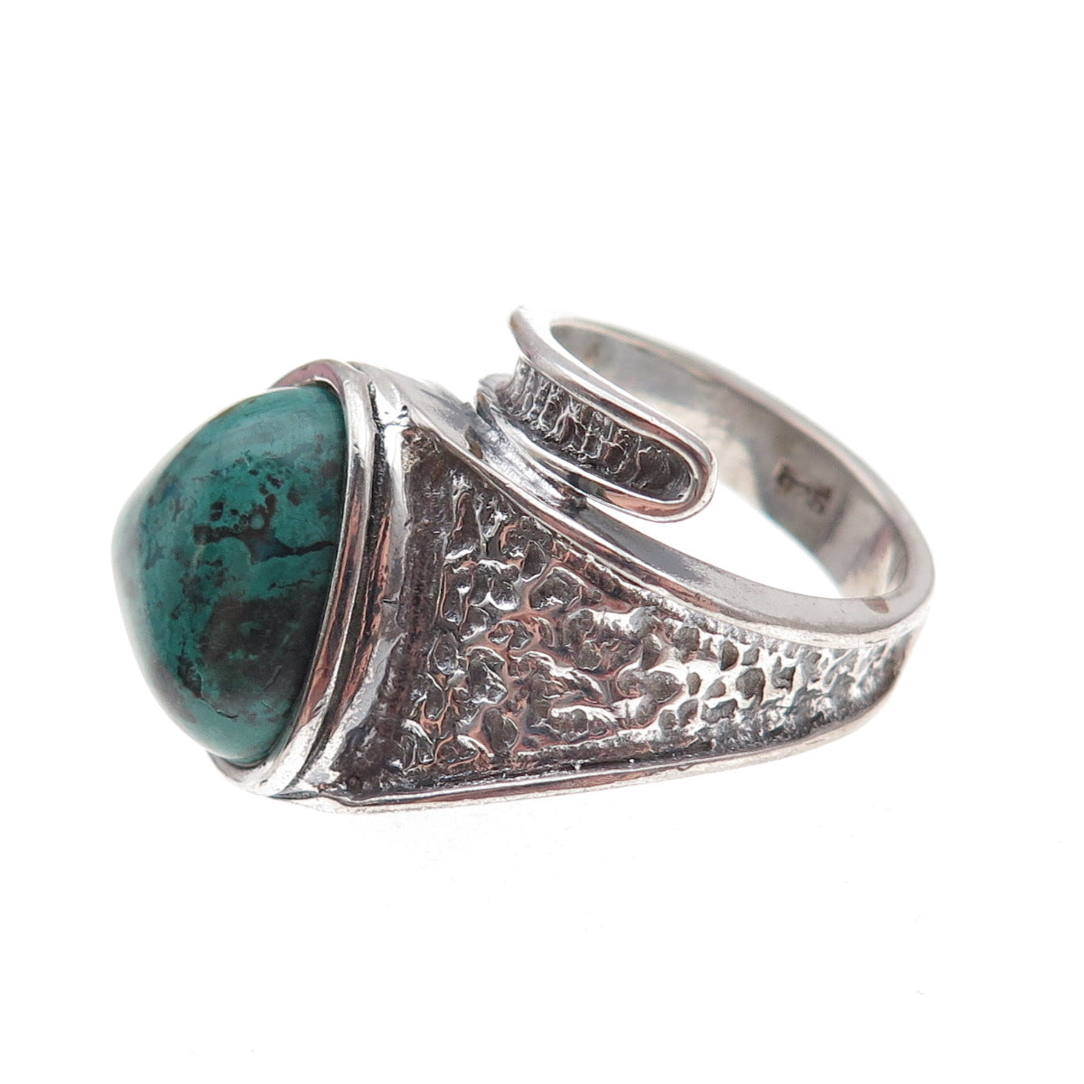 925 Sterling Silver Vintage Israel Real Eilat Modernist Adjustable Ring Size 6