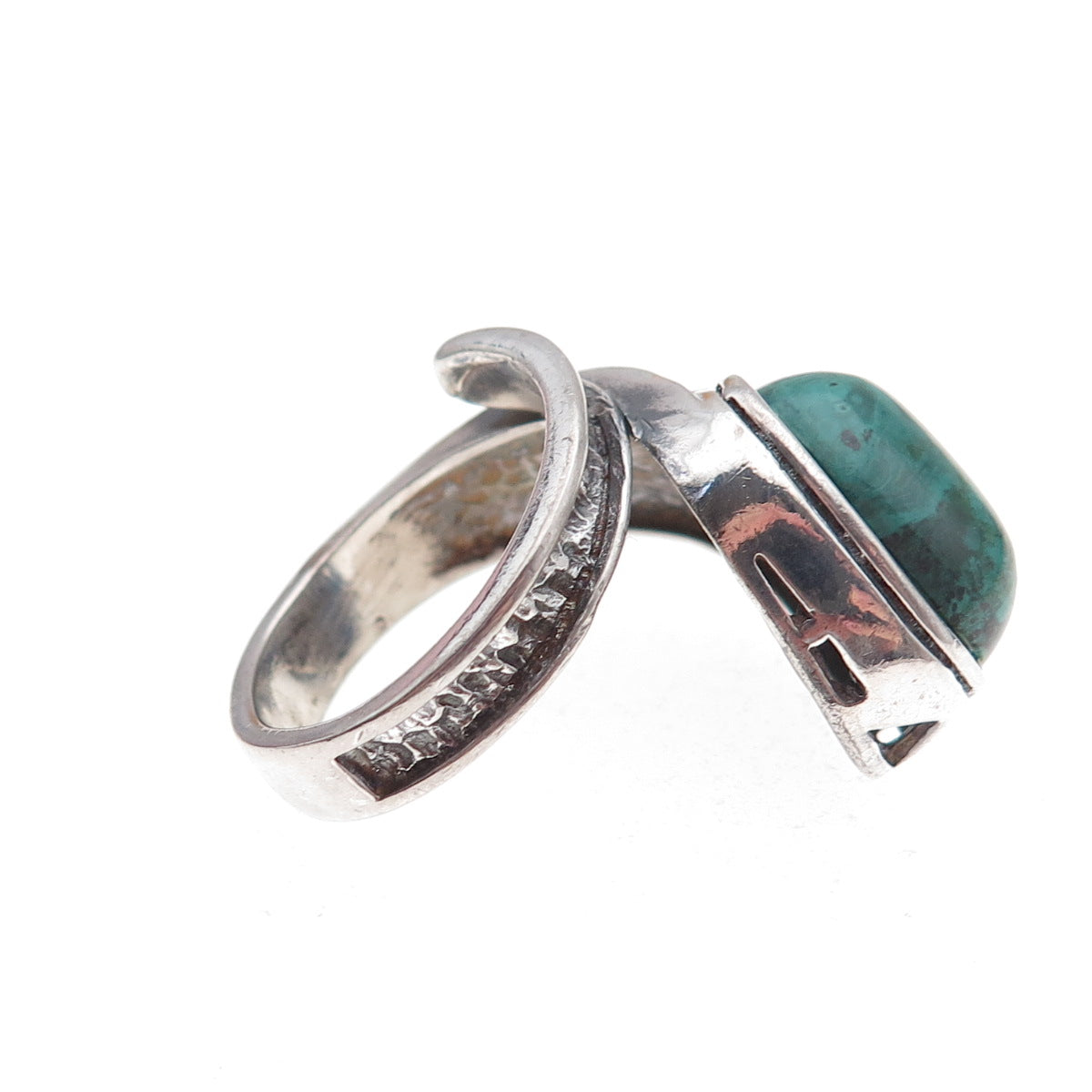 925 Sterling Silver Vintage Israel Real Eilat Modernist Adjustable Ring Size 6