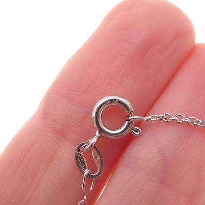 925 Sterling Silver Round-Cut C Z Heart Cable Chain Necklace 18"