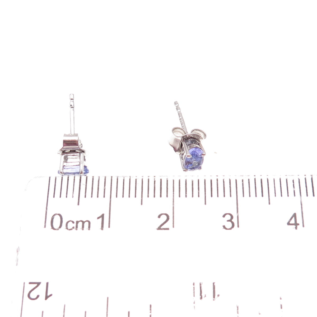 Chuck Clemency 925 Sterling Silver Real Oval-Cut Tanzanite Stud Earrings