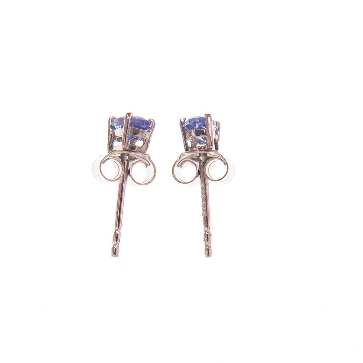 Chuck Clemency 925 Sterling Silver Real Oval-Cut Tanzanite Stud Earrings