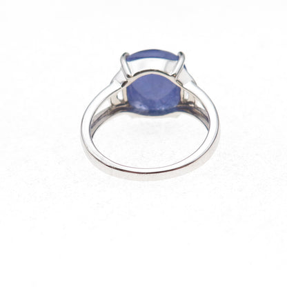 925 Sterling Silver Real Cabochon Tanzanite Ring Size 8
