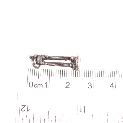 800 Silver Antique Art Deco Temple of Apollo Sosianus Rome 3D Charm Pendant