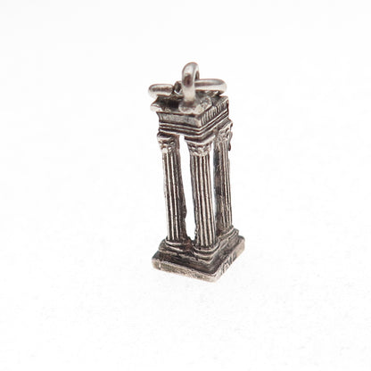 800 Silver Antique Art Deco Temple of Apollo Sosianus Rome 3D Charm Pendant