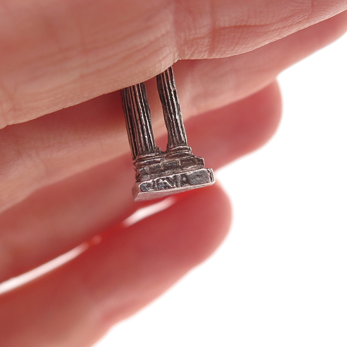 800 Silver Antique Art Deco Temple of Apollo Sosianus Rome 3D Charm Pendant