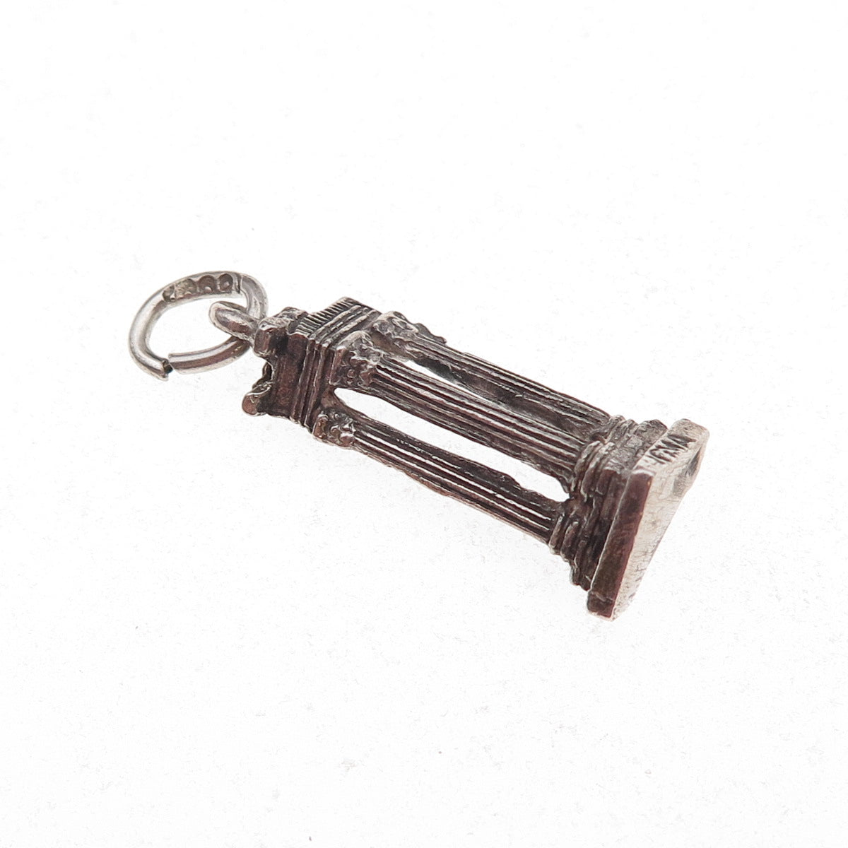 800 Silver Antique Art Deco Temple of Apollo Sosianus Rome 3D Charm Pendant
