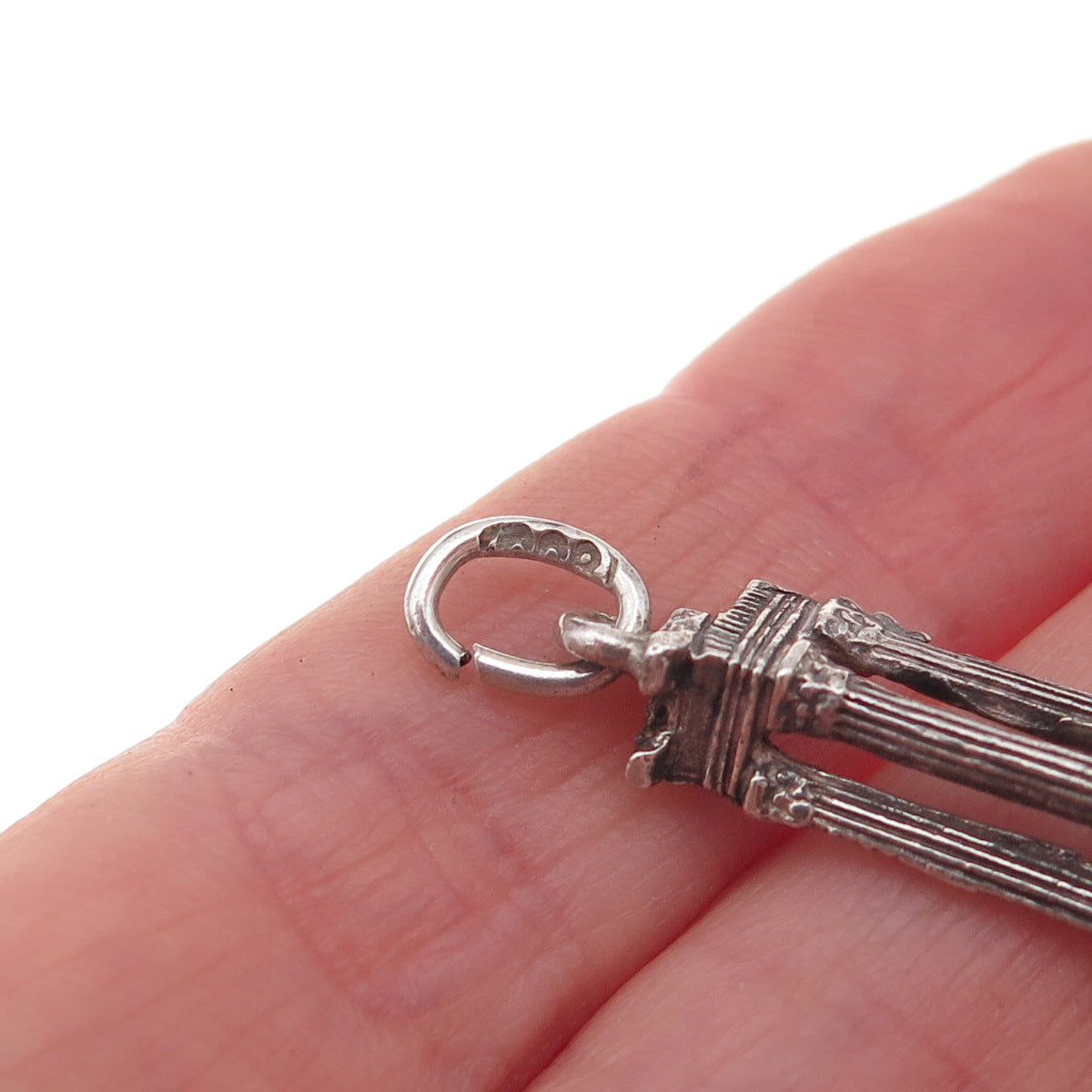800 Silver Antique Art Deco Temple of Apollo Sosianus Rome 3D Charm Pendant