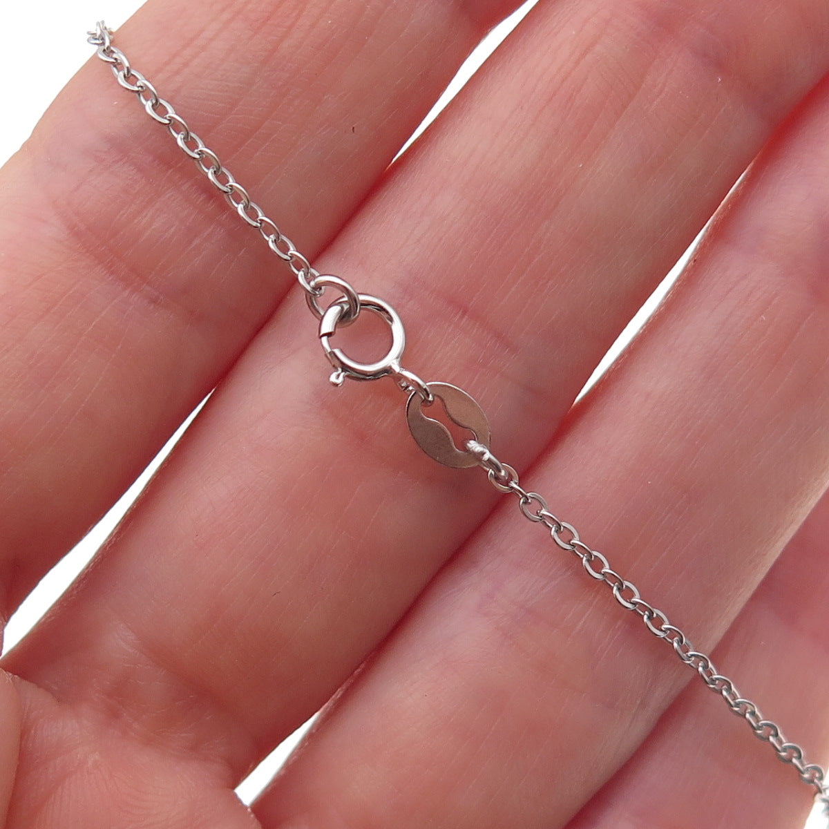 925 Sterling Silver Round-Cut C Z Floral Cable Chain Necklace 18"