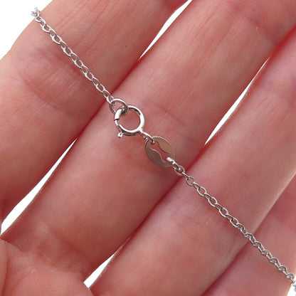 925 Sterling Silver Round-Cut C Z Floral Cable Chain Necklace 18"