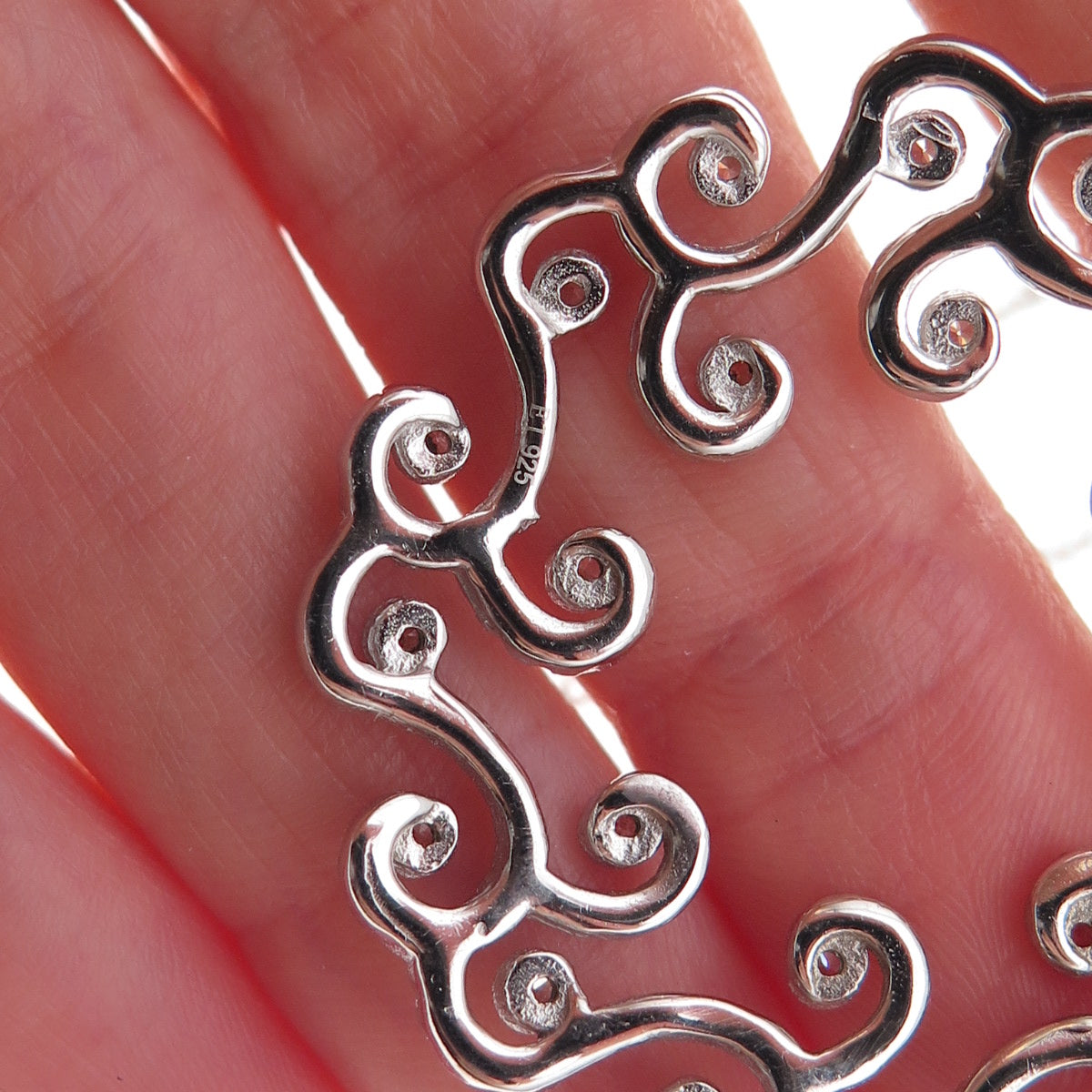 925 Sterling Silver Round-Cut C Z Floral Cable Chain Necklace 18"