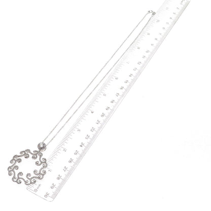 925 Sterling Silver Round-Cut C Z Floral Cable Chain Necklace 18"