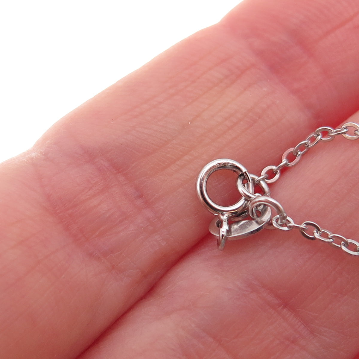 925 Sterling Silver Round-Cut C Z Floral Cable Chain Necklace 18"