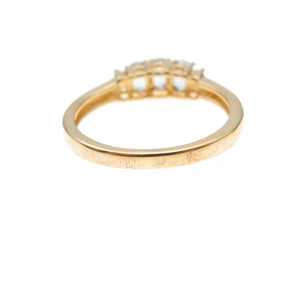 Chuck Clemency 925 Sterling Gold Plated Real Tanzanite & White Topaz Ring Size 8