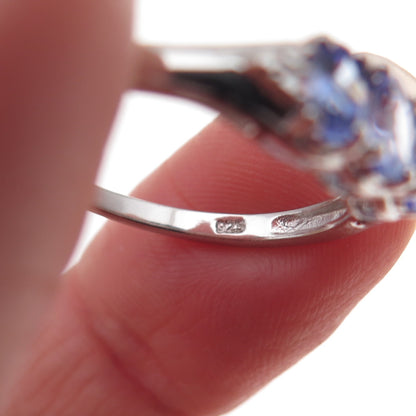 Chuck Clemency 925 Sterling Silver Real Oval-Cut Tanzanite Ring Size 8