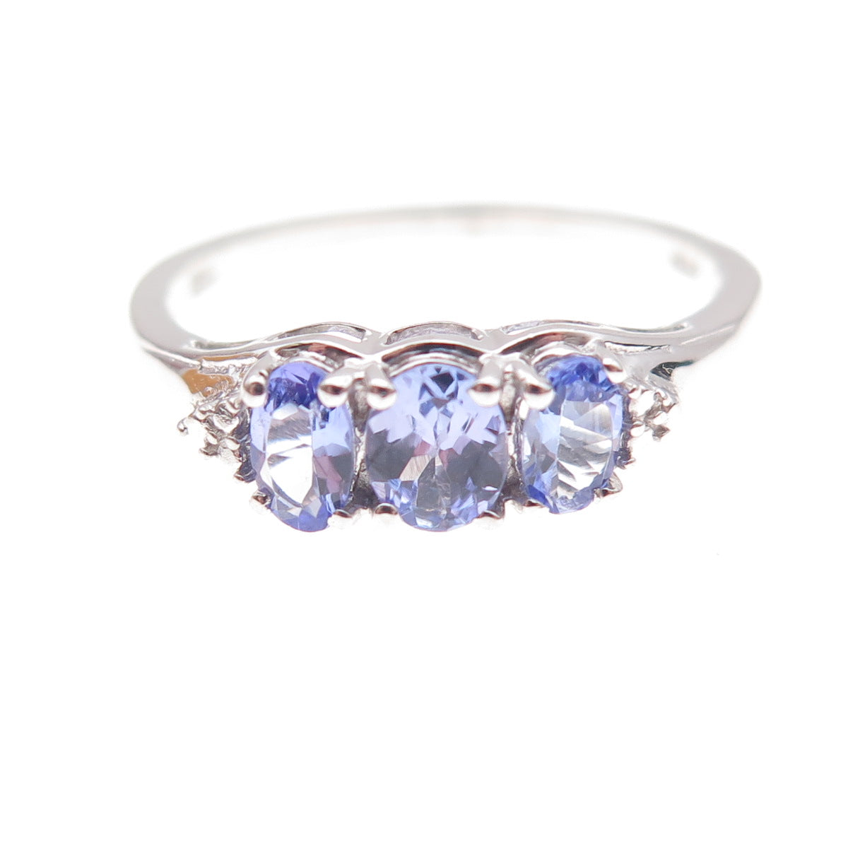 Chuck Clemency 925 Sterling Silver Real Oval-Cut Tanzanite Ring Size 8