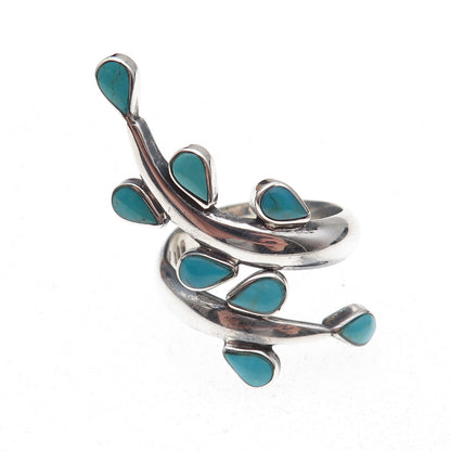 Dominique Dinouart Sterling Silver Vintage Mexico Real Turquoise Ring Size 9.25