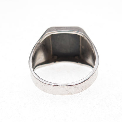 Clark & Coombs 925 Sterling Silver Antique Art Deco Real Hematite Ring Size 9