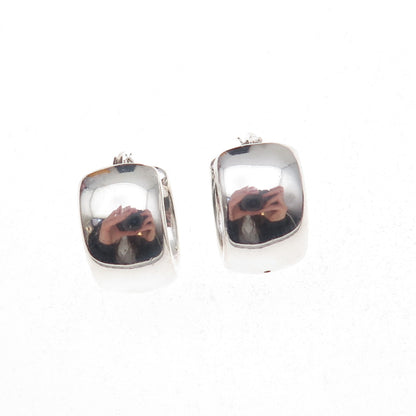 925 Sterling Silver Vintage Wide Hoop Earrings