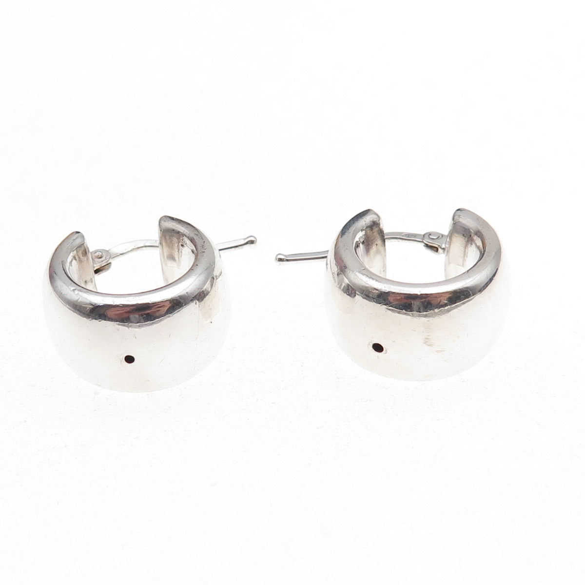 925 Sterling Silver Vintage Wide Hoop Earrings